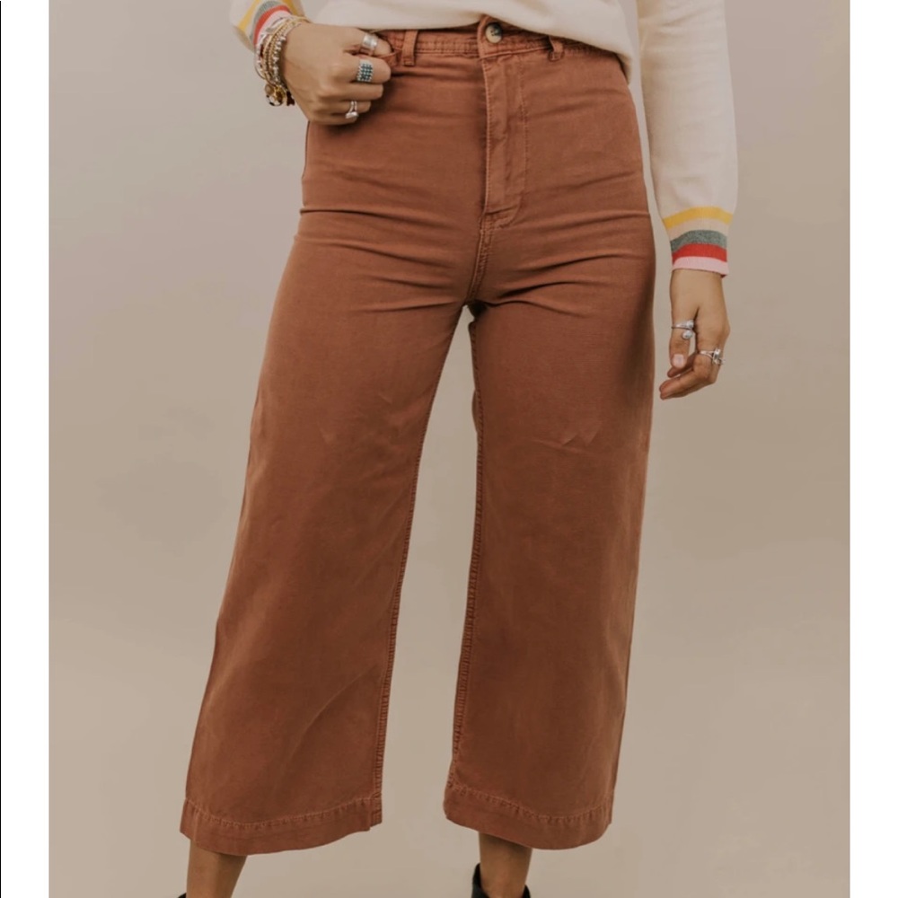 Free people orange crop flare pant - size 27